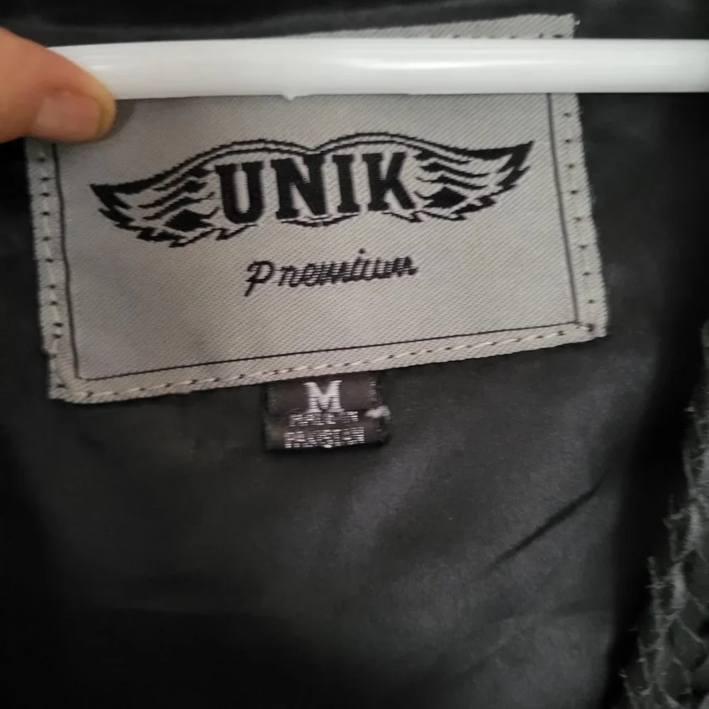 Men's Black leather vest